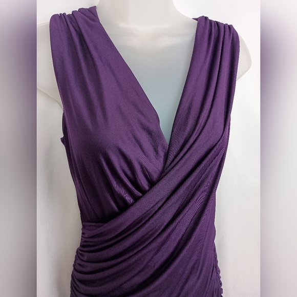 NWT PATTY BOUTIK Christmas Fall Elegant Purple Draped Dress (#892) - Picture 4 of 7